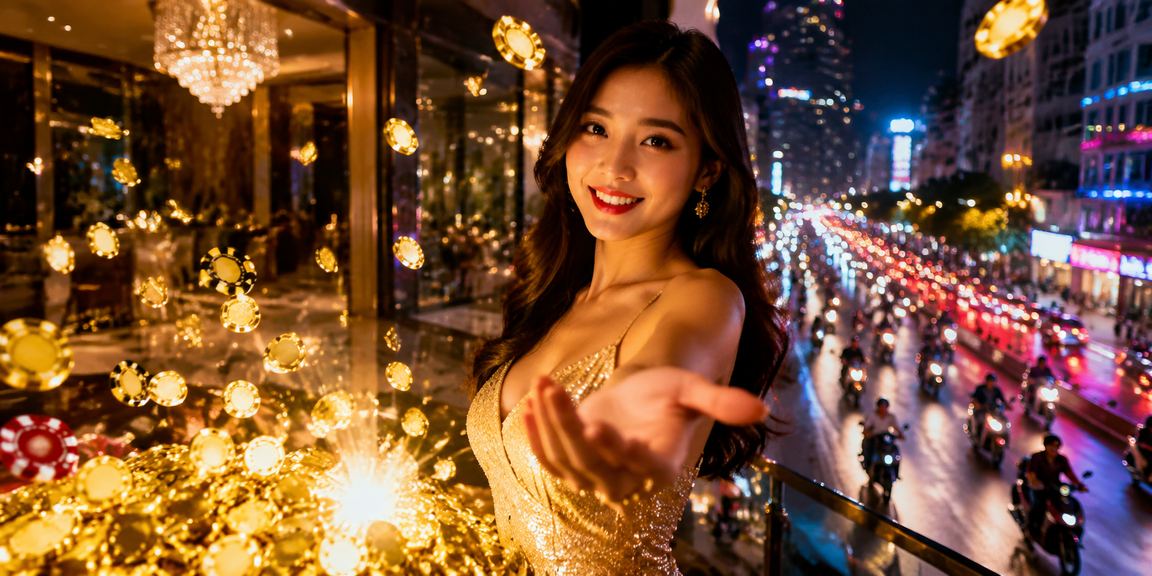 Khung cảnh sòng bạc với ánh đèn lung linh tại Việt Nam